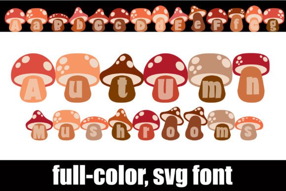 Autumn Mushrooms: A Charming Cross Stitch Font