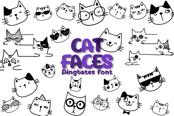 Cat Faces: The Sketch-Style Dingbats Font for Creative Projects