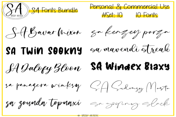 Script and Handwritten Bundle 10: 10 Fonts for Creative Projects